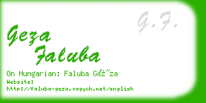 geza faluba business card